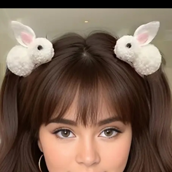BUNNY HAIR CLIPS, SET OF TWO - Picture 2 of 9